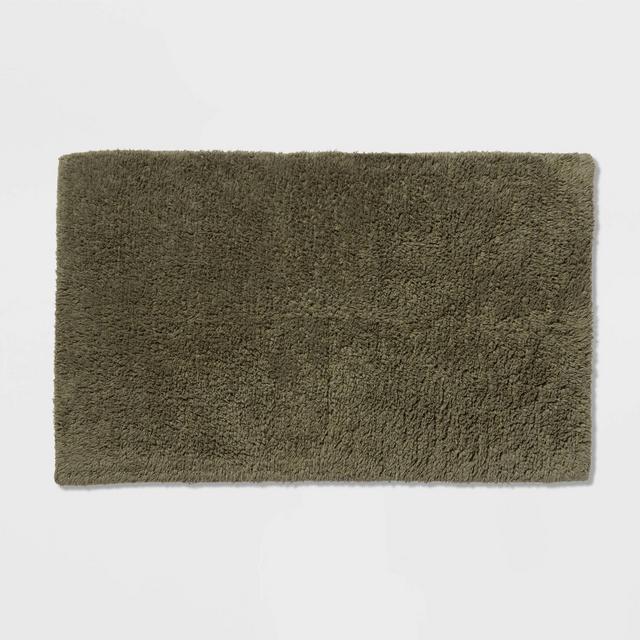 20"x34" Performance Plus Cotton Reversible Bath Rug/Runner Dark Green - Threshold™