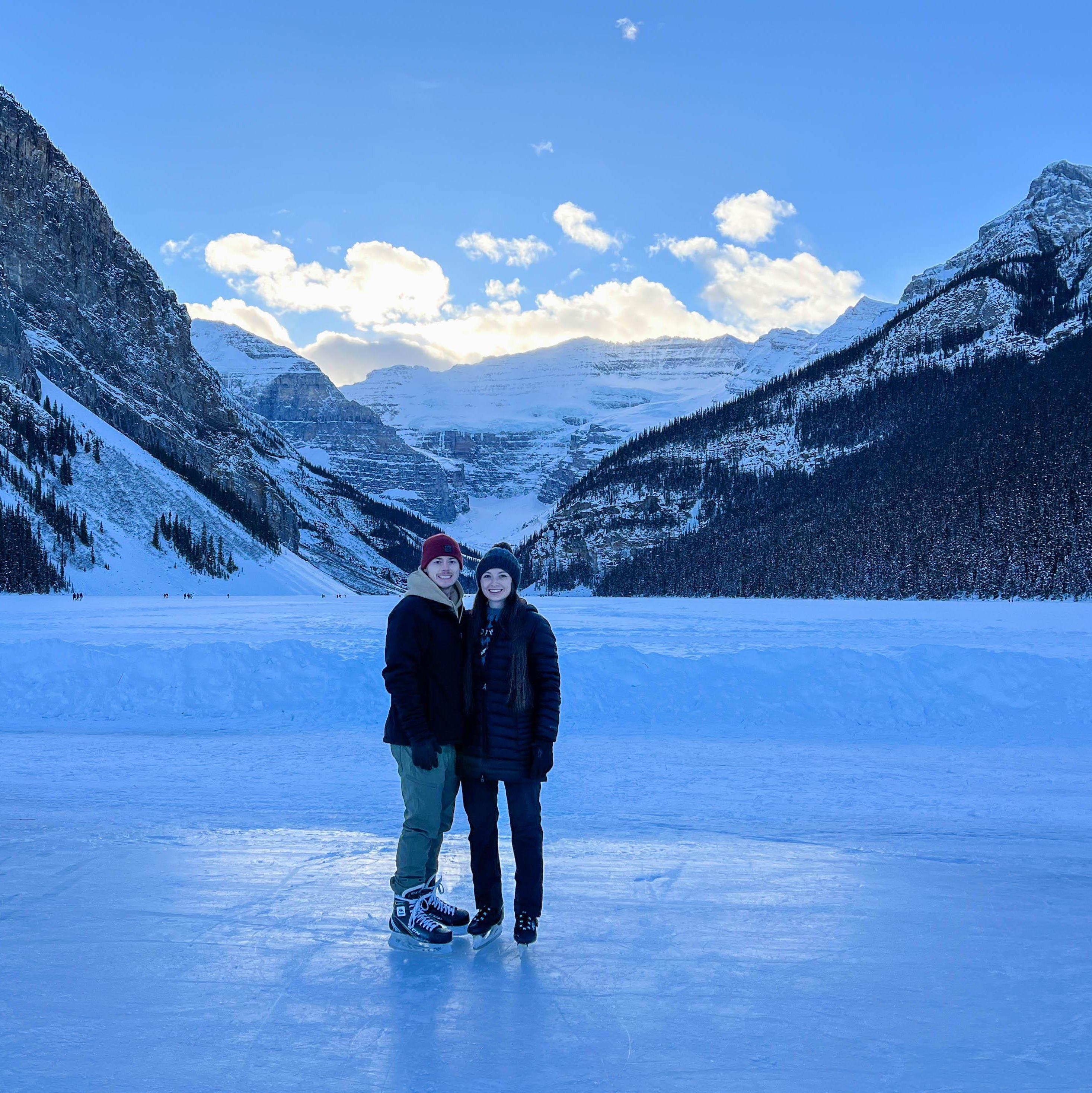 Ice Skating on Lake Louise in Banff, Canada