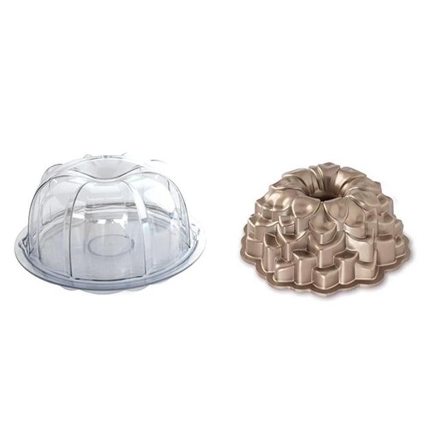 Nordic Ware Cake Keeper, Deluxe Bundt, Clear & Blossom Bundt Pan