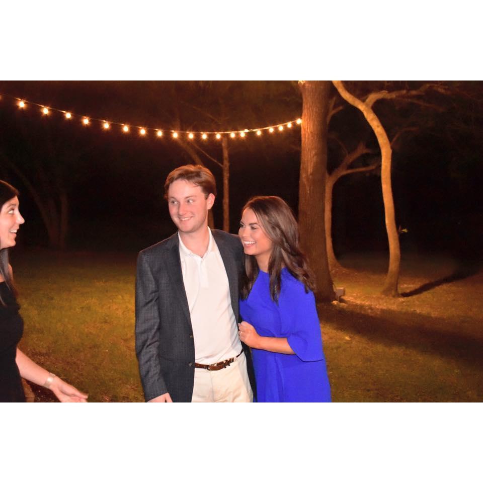 After the proposal, back at Kasey's house, our families were waiting.  As you can tell, we were both still on Cloud 9!
