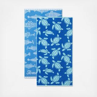 2 Ply Velour Beach Towel, Set of 2