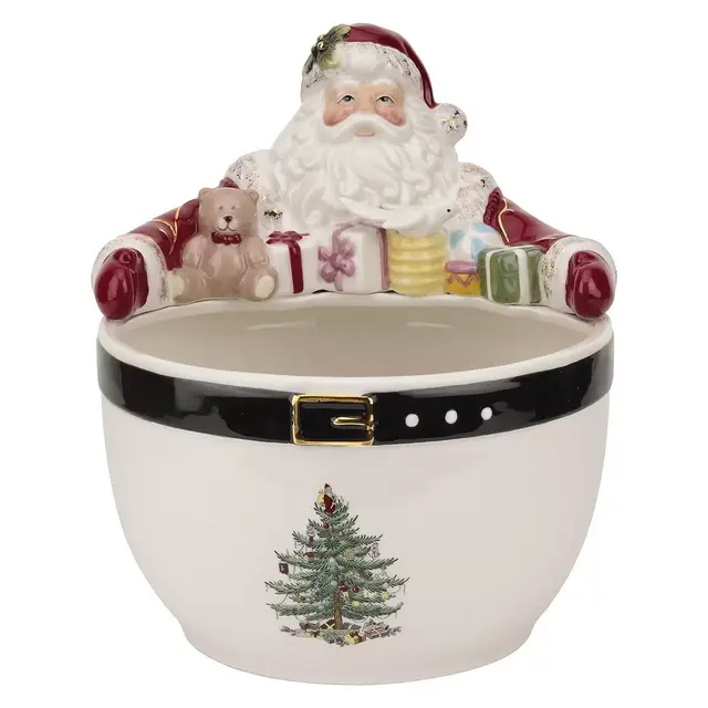 Spode Christmas Tree Santa Nut Bowl, Made of Fine Earthenware