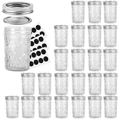 Small Glass Mason Jars 4 Ounce Mini Jars Full-Width Mouth, BPA Free Plastic  Airtight Lid, For Jam, Jelly, Dressings, baby food, Crafts, Spices, Food  Storage, Wedding favors, Decorating Jar (24 Pack)