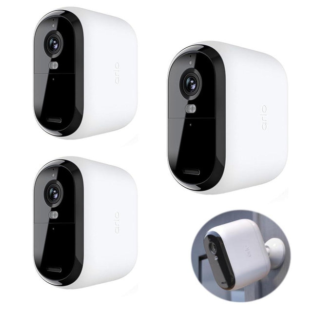 Arlo 3Pack Essential XL Spotlight Camera | 2nd Gen | 2K Color Night Vision, Wireless Security Outdoor Cam | 2-Way Audio | Direct to Wi-Fi No Hub Needed |Live Stream |Motion Activation |Notifications