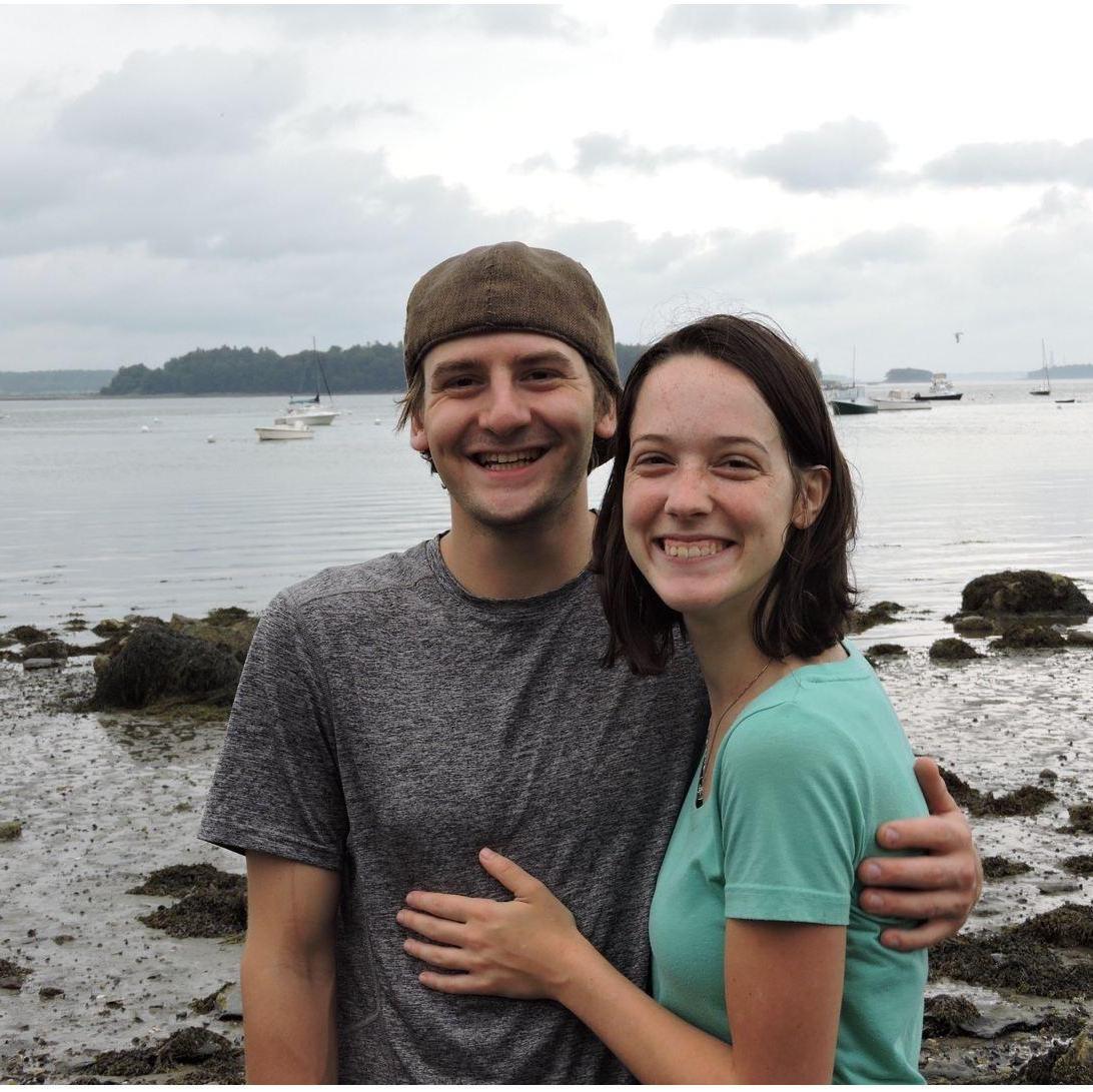 During a trip with Sara's family to Portland ME, we stopped to pose for a picture while scouring for sea glass.  August 4, 2018.