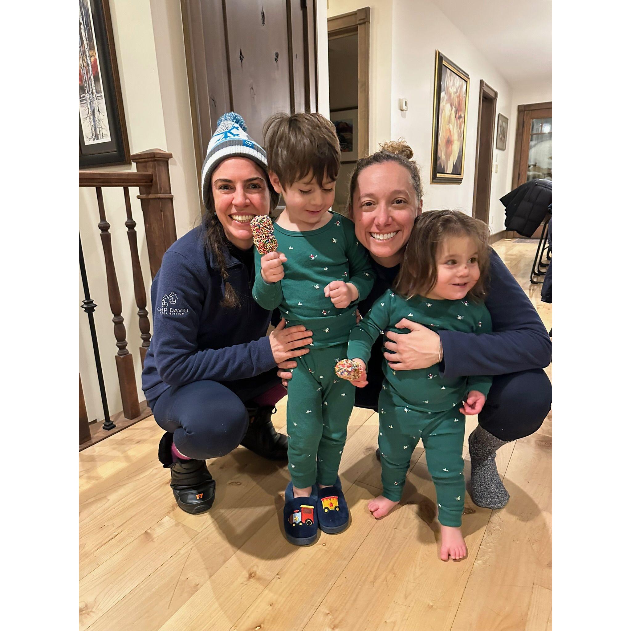 The girls have embraced auntie duty and doting on Harvey and Eleanor.