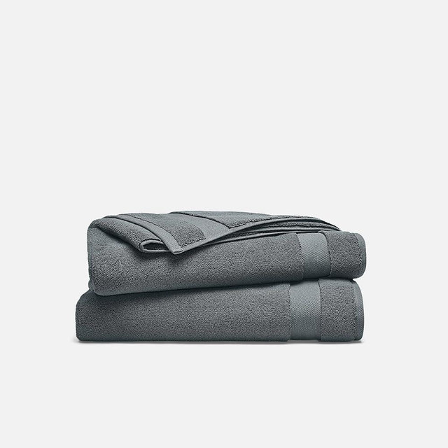Brooklinen Super-Plush 100% Turkish Cotton Bath Towels - Set of 2-770 GSM, Highly Absorbent, Machine Washable, Perfect Bath Towel Set for Home & Bathroom (30" x 58", Slate Grey)