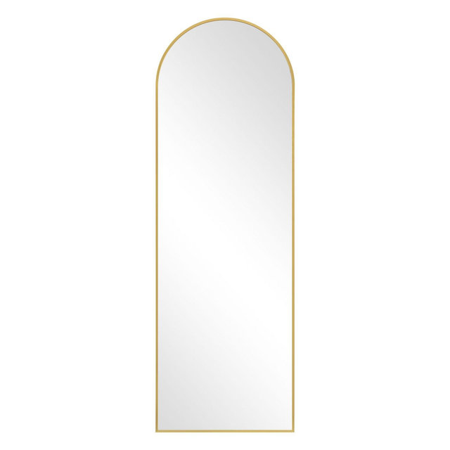 Dovelina Metal Framed Arched Full Length Mirror Leaning Mirror - 64"x21",Gold