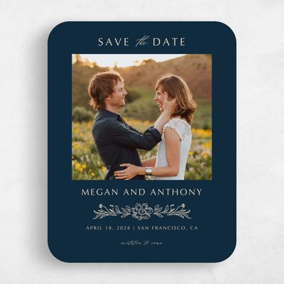 Blue Rounded Wedding Save the Date - Pasqual Photo