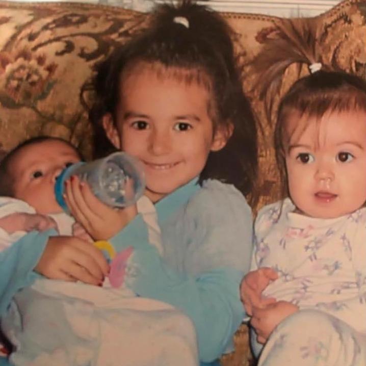 The bride and her cousins. From left to right- Catherine (being bottle fed), Emily, Gracie.