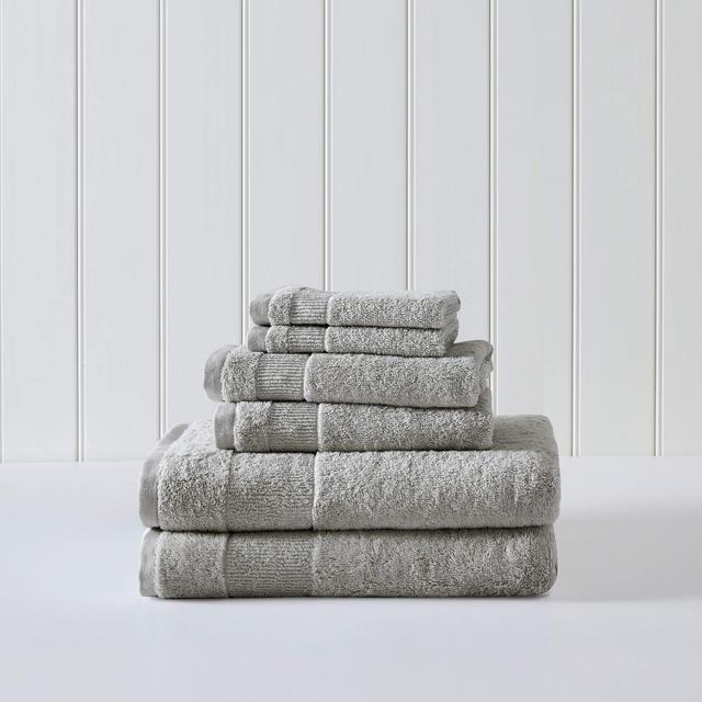 Tommy Bahama | Island Retreat Collection | 6 Piece Towel Set - Decorative Luxury Hotel Spa Quality Bathroom Linens, Absorbent Fade Resistant, 6 Piece, Grey