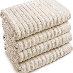 Softerry Pure Organic Cotton Bath Towel Set - 100% Soft Cotton - Extra Absorbent and Durable - 500 GSM Quick Dry - Luxury Hotel & Spa Quality - Fade Resistant - Eco Friendly (Natural, Set of 4 Bath)