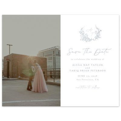 White Simple Wedding Digital Save the Date - Marnina Photo