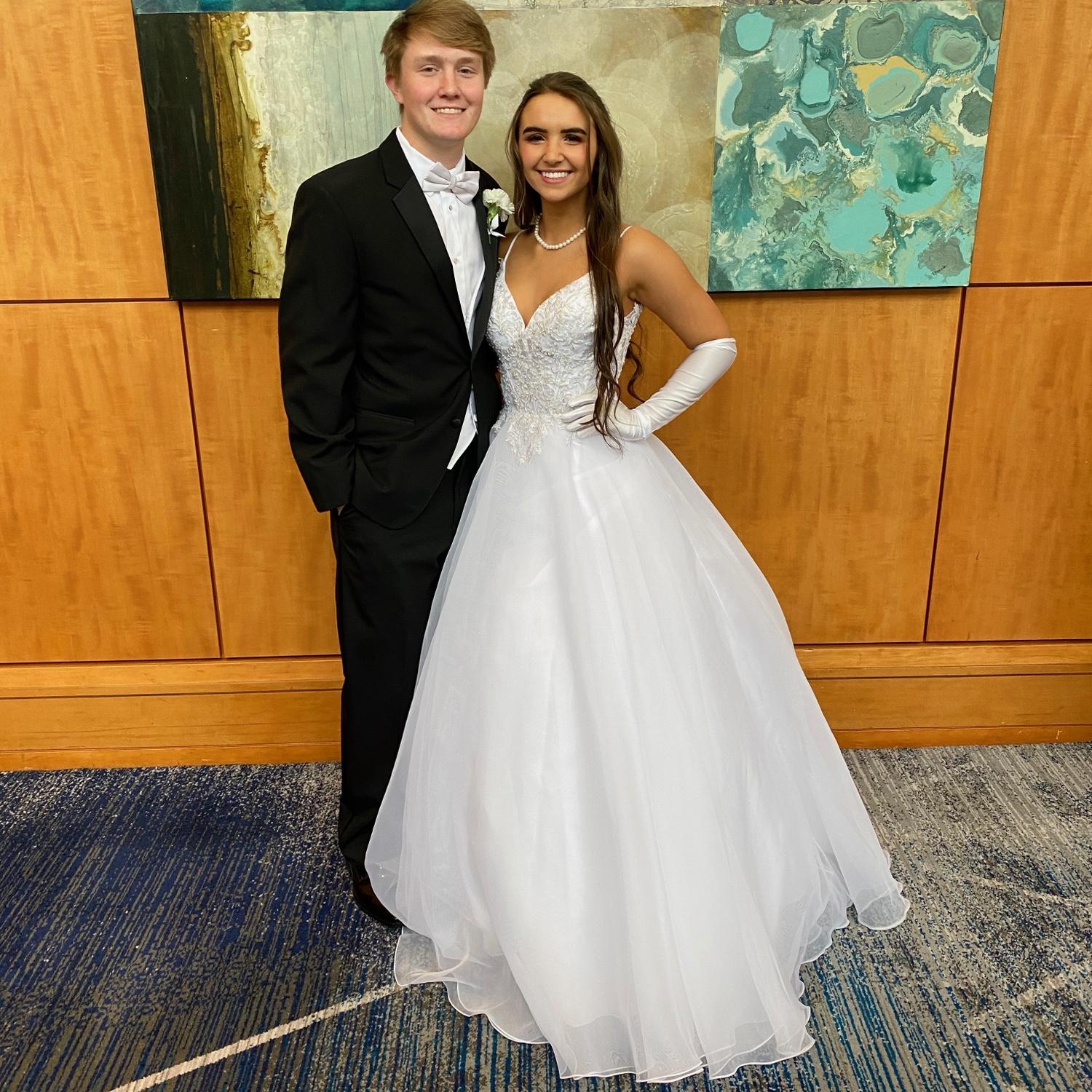 January 2020: Lucas flew in for Reagan's senior recognition.