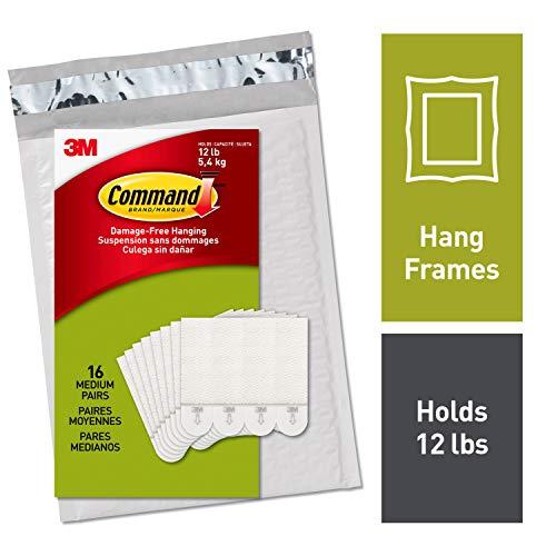 Command 12 lb Picture Hanging Strips, 16 Pairs (36 Strips), Indoor Use (PH204-16NA)