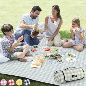 ZAZE Extra Large Picnic Outdoor Blanket - Green & White