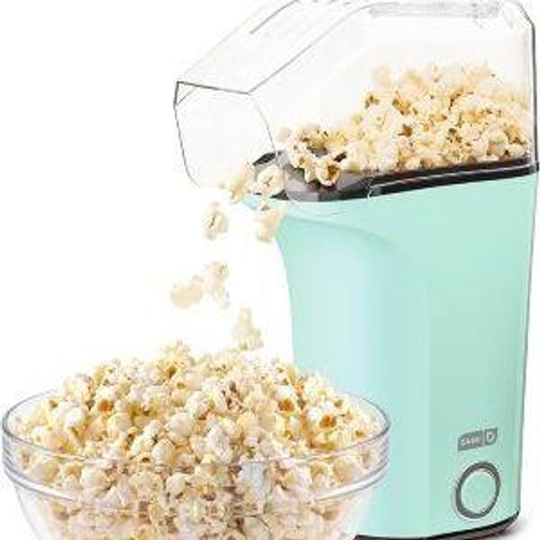 DASH Fresh Pop Popcorn Maker - Oil-Free, Air Popcorn Popper - With Measuring Cup & Recipe Guide - Perfect for Movie Nights - 16 Cups, Aqua