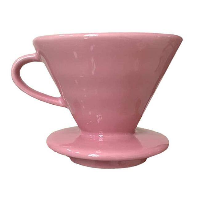 Kajava Mama Pour Over Coffee Dripper-Ceramic Slow Brewing Accessories for Home, Cafe, Restaurants - Easy Manual Brew Maker Gift - Strong Flavor Brewer - use with V01 Paper Cone Filters - SMALL Size: 1 Cup, PINK