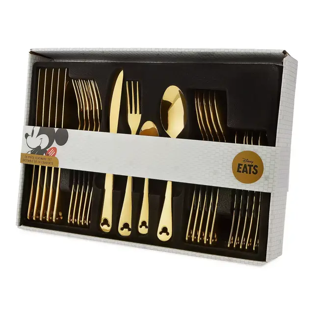 Mickey Mouse Icon Gold Flatware Set – Disney Eats