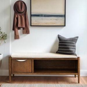 INK+IVY Arcadia Accent Bench with Storage & Upholstered Cushion