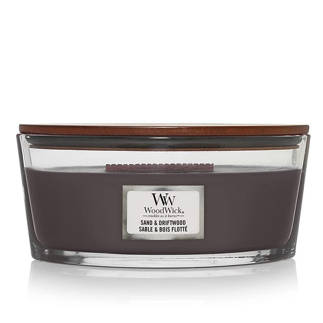 Woodwick Ellipse Scented Candle with Crackling Wick | Sand & Driftwood | Up to 50 Hours Burn Time