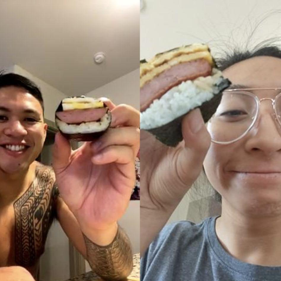 ...So we settled for many Facetime dates! Here's a photo from when we both decided to make spam musubi despite our 15hr time difference.