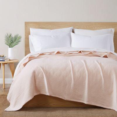 Under The Canopy® Organic Cotton Matelasse King Blanket in Blush