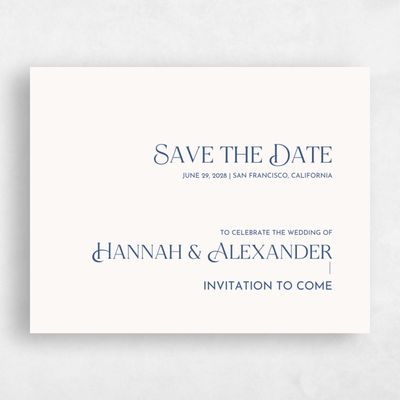 Beige Typography Wedding Save the Date - Ginami Landscape
