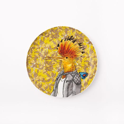 Dapper Animal Salad Plate, Hoopoe Bird