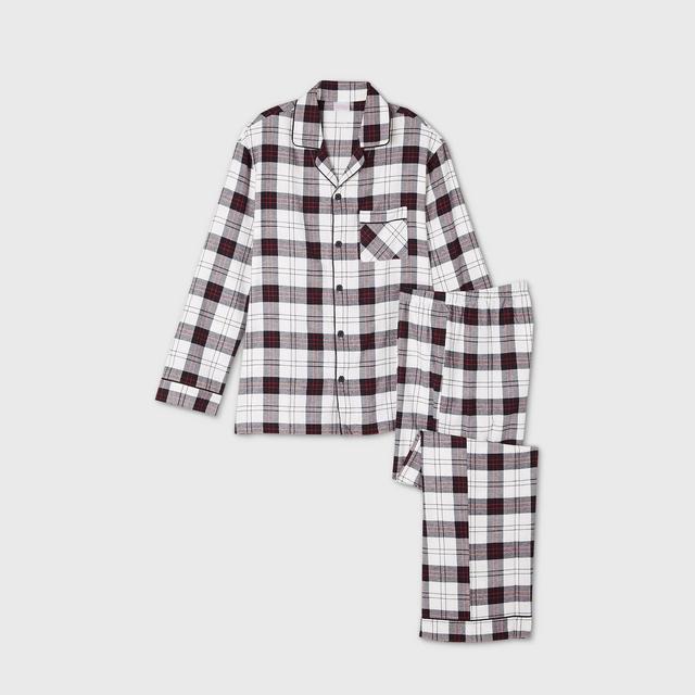 Men's Holiday Plaid Flannel Matching Family Pajama Set - Wondershop™ White XL