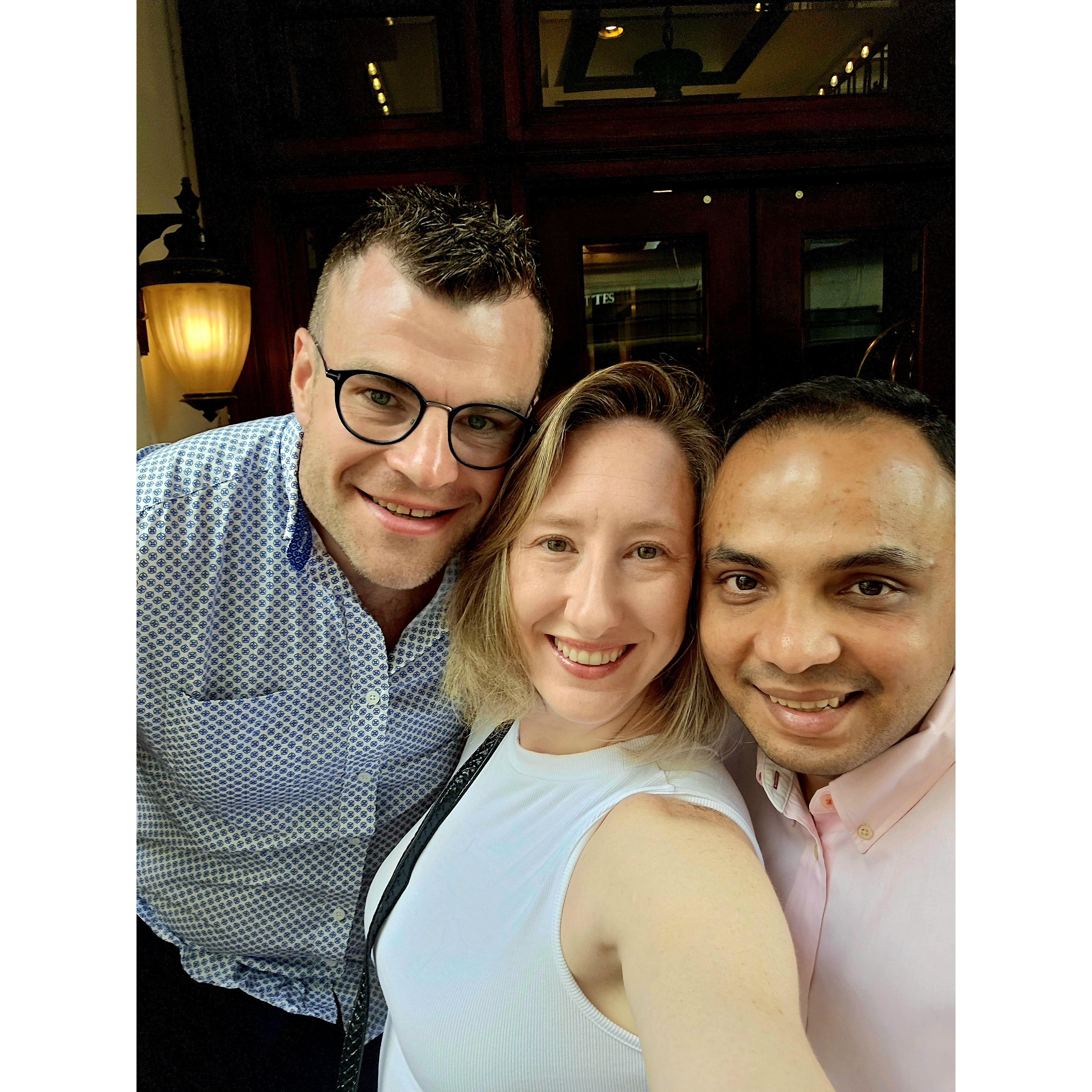 Erica with her work husband and her actual husband