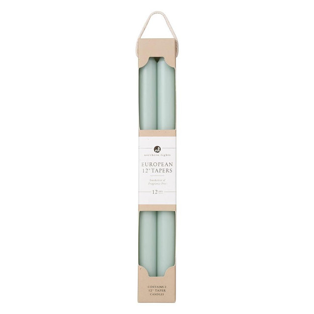 Northern Lights Candles - 12" 2PK Premium Tapers, Pistachio - 72856