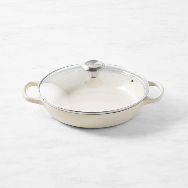 Le Creuset Signature Enameled Cast Iron Braiser with Glass Lid, 2 1/4-Qt., Brioche