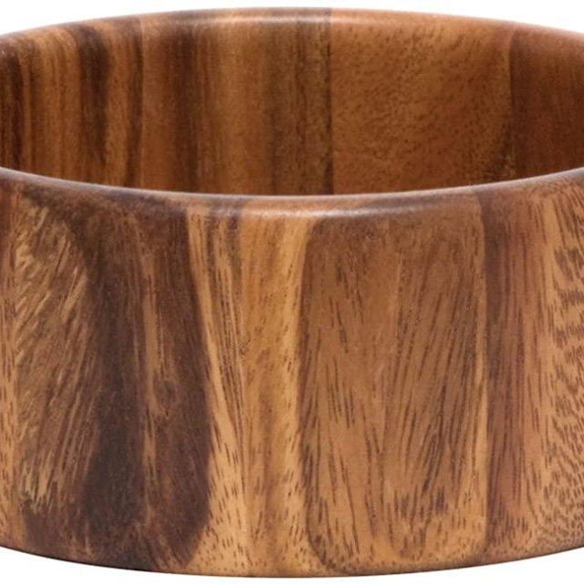 Lipper International Acacia Straight-Side Serving Bowl for Fruits or Salads, Small, 6" Diameter x 2.5" Height, Single Bowl