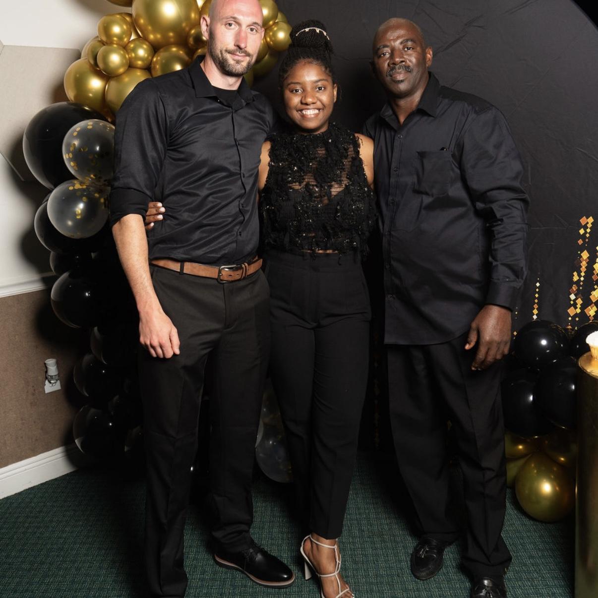 My father Garry, Dan, and I at my grandma's birthday party in FL