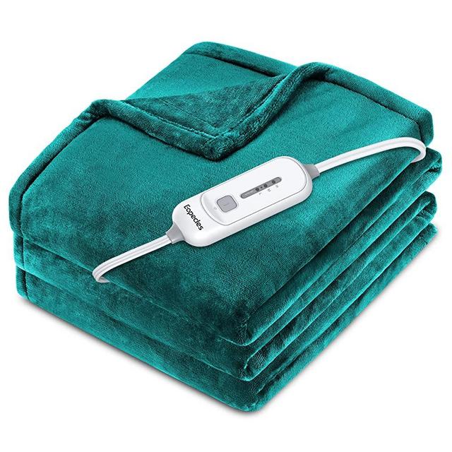 Eopecles Heated Blanket Electric Blanket Full Size, Reversible Flannel 72" x 84" for Full Bed, with 8 Hour Auto Off & 3 Heating Levels, Fast Heating Blanket-ETL Certification, Machine Washable,Green