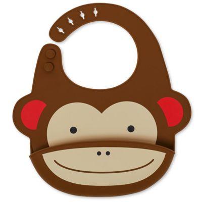 SKIP*HOP® Monkey ZOO Fold & Go Silicone Bib