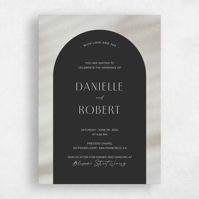 Black Classic Wedding Invitation - Pinellas Arch