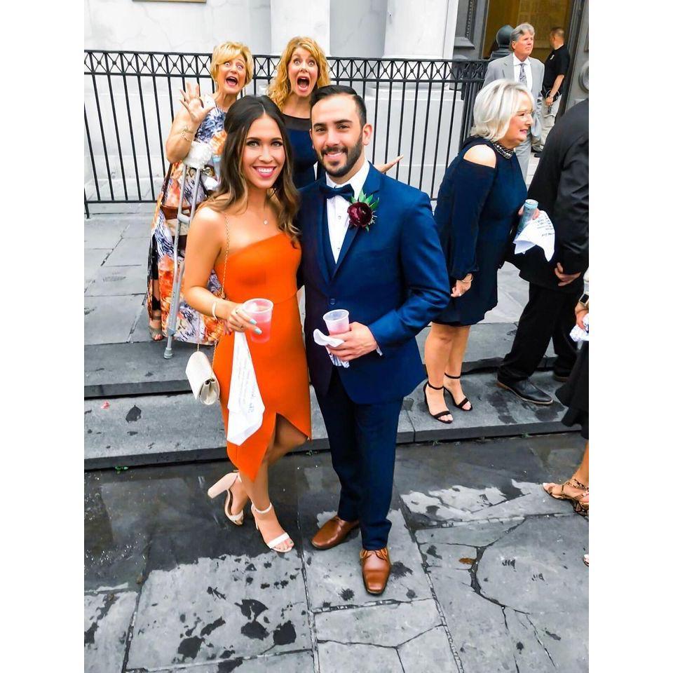 In front of St. Louis Cathedral for Ben and Kristen Lieber's wedding