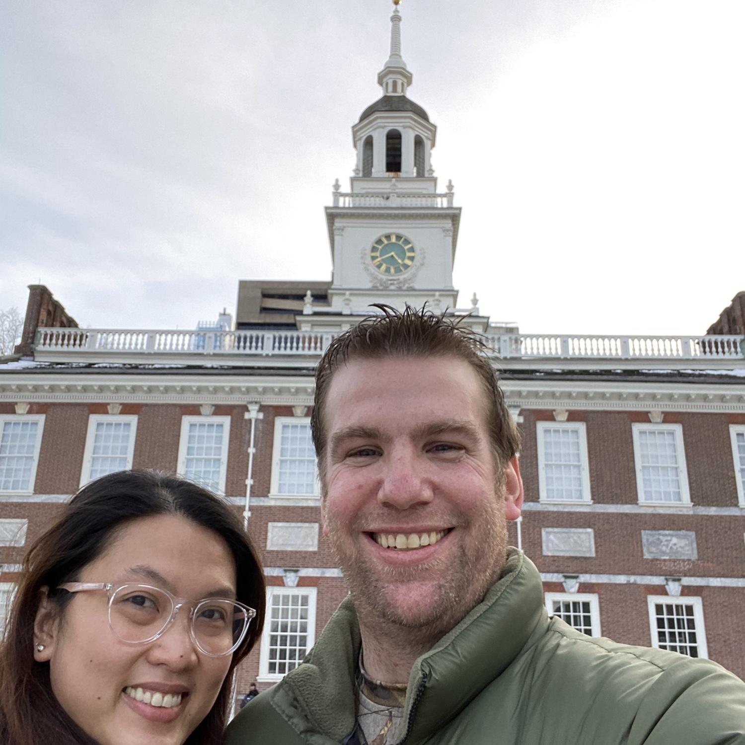 We went to Philadelphia to attend an auction and it is my first time to attend an auction it was really cool (bride).