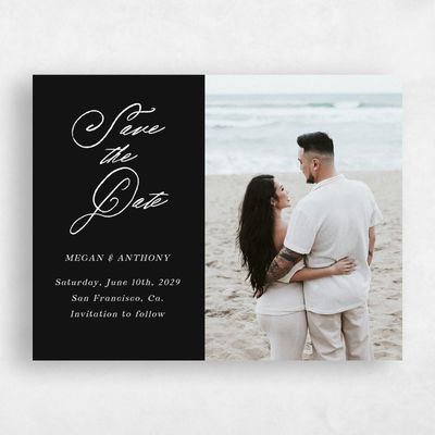 Black Wedding Save the Date - Cristal Photo