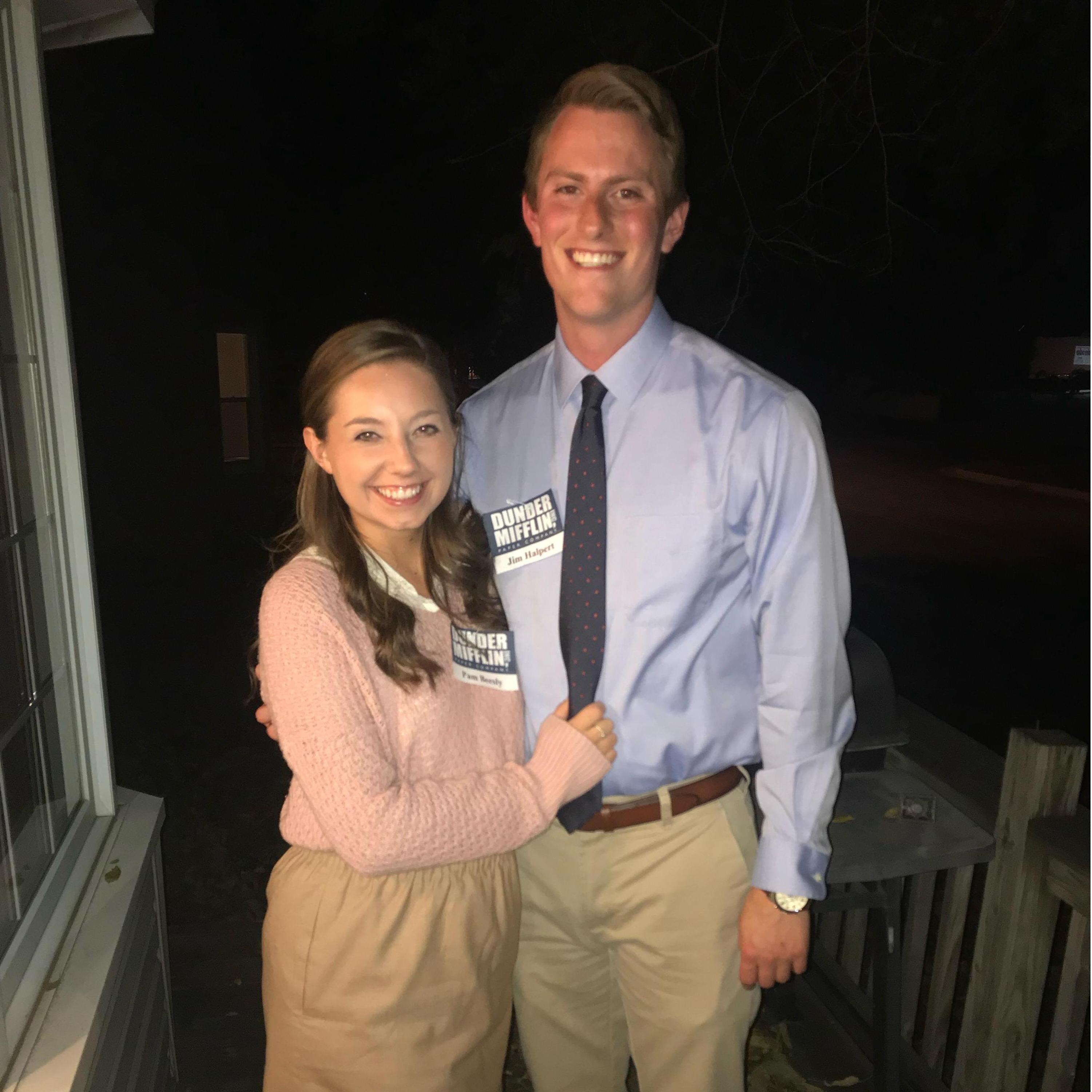 One of our many Halloween costumes- Jim and Pam (The Office)
