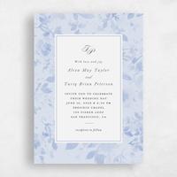 Blue Wedding Invitation - Hermine Portrait
