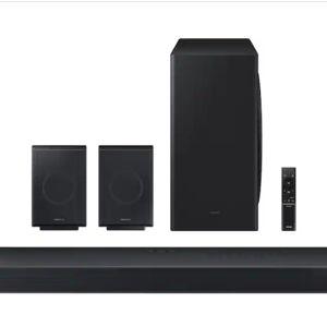 Samsung - HW-Q930D/ZA 9.1.4 Channel Q-Series Soundbar with Wireless Subwoofer and Rear Speakers, Dolby Atmos and Q-Symphony - Black
