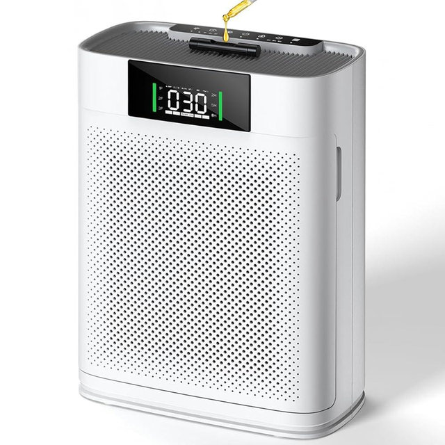 Air Purifier for Large Room up to 2300 Sq Ft, Honeyuan Air Purifiers for Pets, with PM 2.5 Display Air Quality Sensor, Aromatherapy, Child Lock, ZY3866G, off White