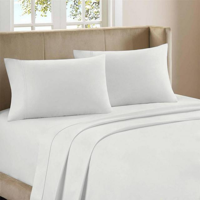 Queen 800 Thread Count Cotton Rich Sateen Sheet Set White - Color Sense
