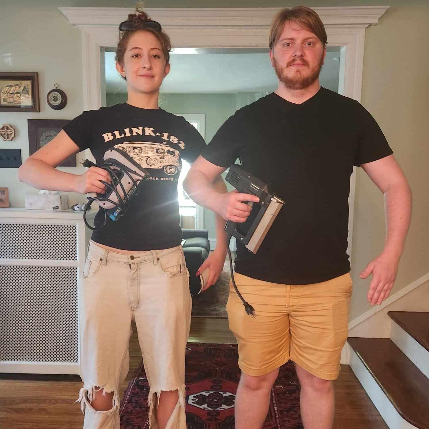 Couple of tough guys borrowing tools from parents, note Brian's trigger discipline (2024)