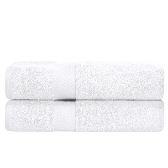 Contemporary Quick-Drying Zero-Twist Cotton 2-Piece Bath Sheet Set, White - Blue Nile Mills
