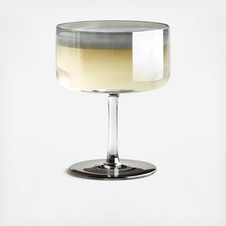 Rhea Metallic Champagne Coupe Glass, Set of 4