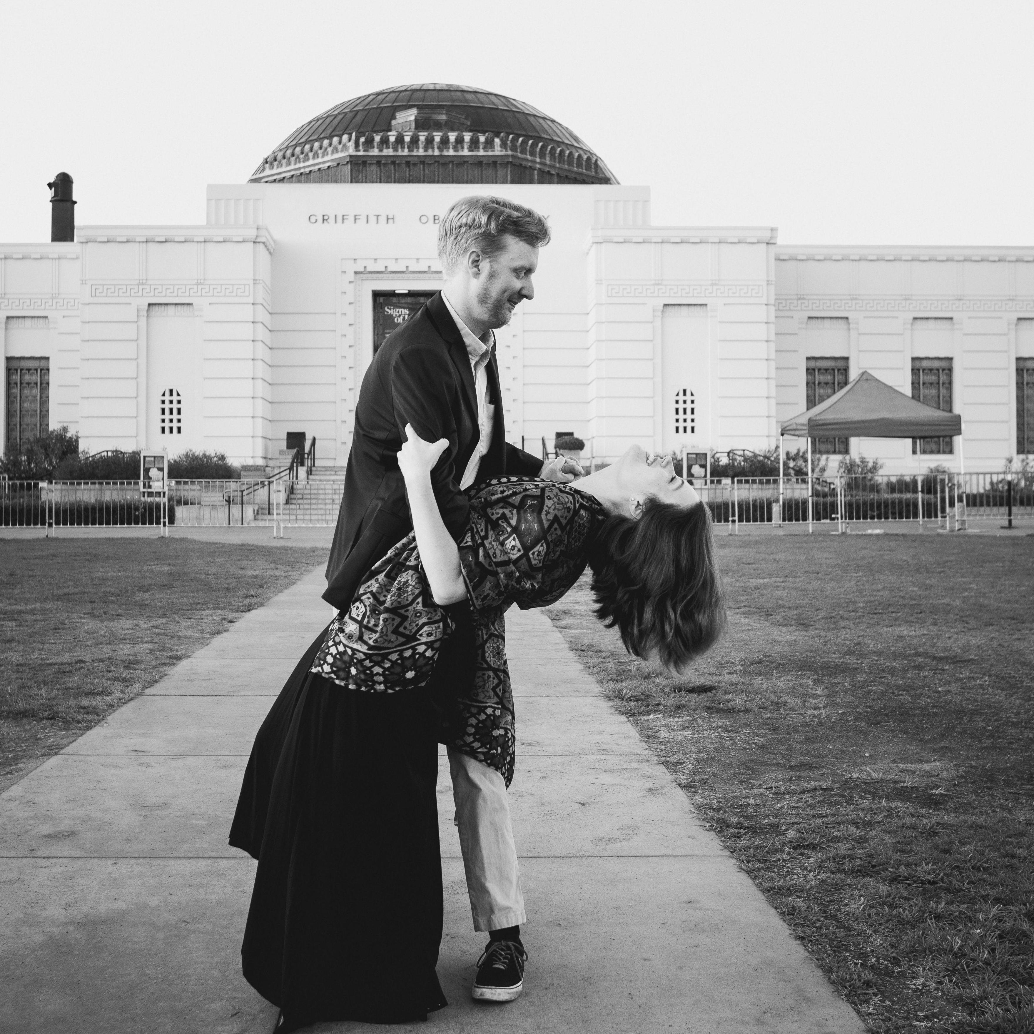 A dip in front of that Los Angeles icon, the Griffith Observatory.